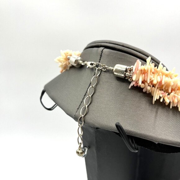 Jay King DTR  Sterling Pink Angel Skin CORAL Torsade Necklace and Earrings Set - Picture 9 of 9